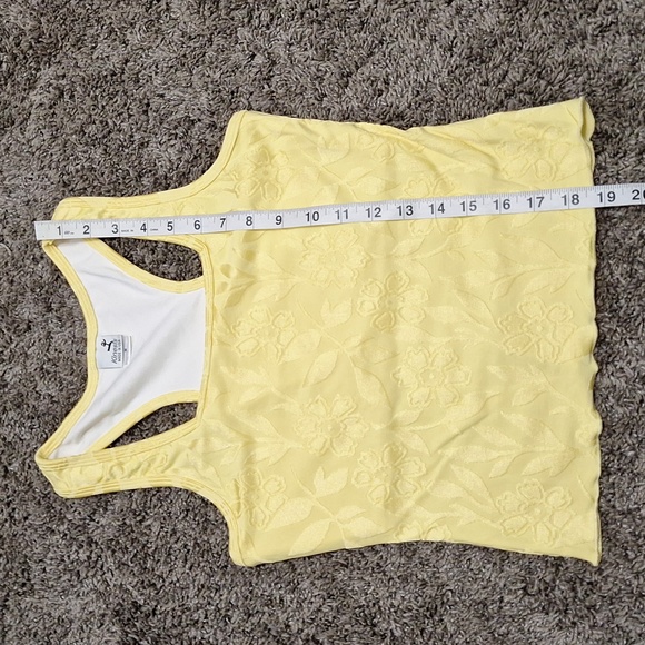 Kinesis made in USA lined floral workout halter tank top - M - light yellow - Picture 8 of 9